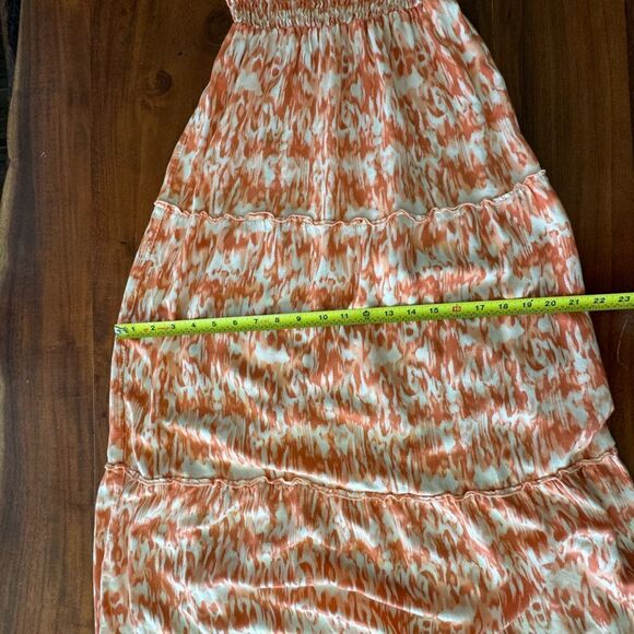 Mudd Beautiful orange/white tribal print halter maxi dress EUC SZ M - Picture 5 of 9